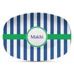 Stripes Plastic Platter - Microwave & Oven Safe Composite Polymer (Personalized)