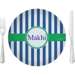 Stripes 10" Glass Lunch / Dinner Plates - Single or Set (Personalized)