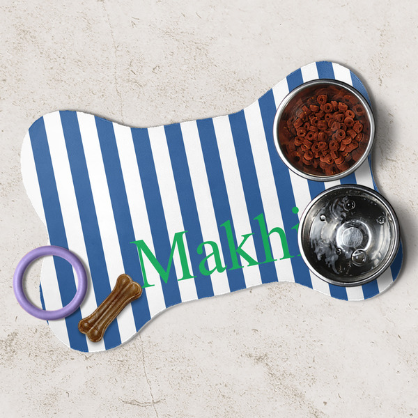 Stripes Dog Bone Shaped Mat Lifestyle