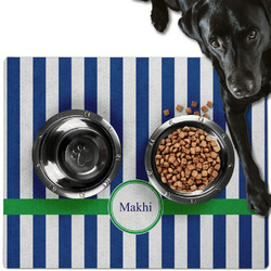 Stripes Dog Food Mat - Large w/ Name or Text