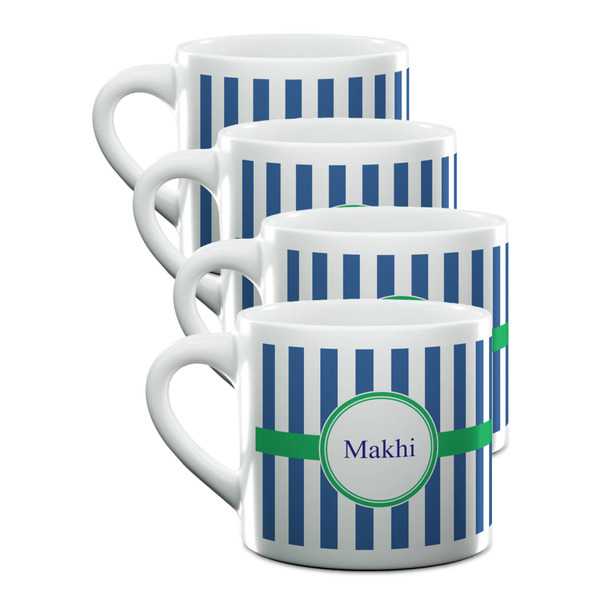 Custom Stripes Double Shot Espresso Cups - Set of 4 (Personalized)