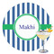Stripes Printed Drink Topper - 3.5" (Personalized)