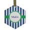 Stripes Frosted Glass Ornament - Hexagon