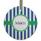 Stripes Frosted Glass Ornament - Round