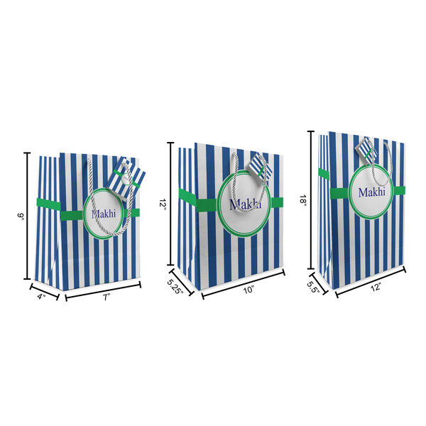 Stripes Gift Bags - All Sizes - Dimensions