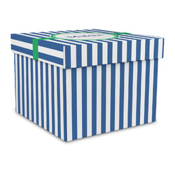 Stripes Gift Box with Lid - Canvas Wrapped - Large (Personalized)