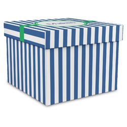 Stripes Gift Box with Lid - Canvas Wrapped - XX-Large (Personalized)