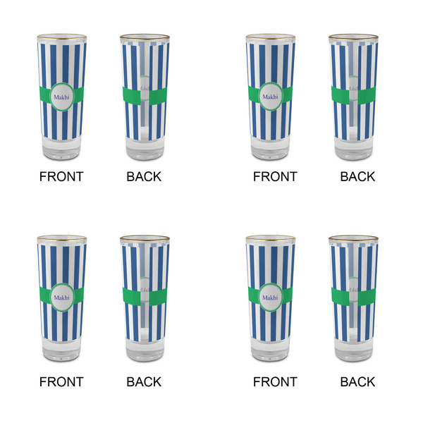 Stripes Glass Shot Glass - 2 oz - Set of 4 - APPROVAL