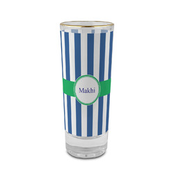 Stripes 2 oz Shot Glass - Glass with Gold Rim (Personalized)