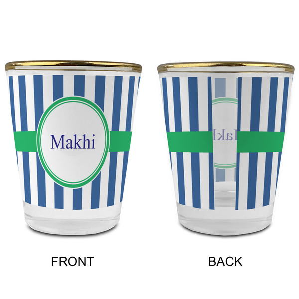 Stripes Glass Shot Glass - with gold rim - APPROVAL