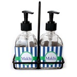 Stripes Glass Soap & Lotion Bottle Set (Personalized)