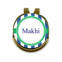 Stripes Golf Ball Marker - Hat Clip - Gold