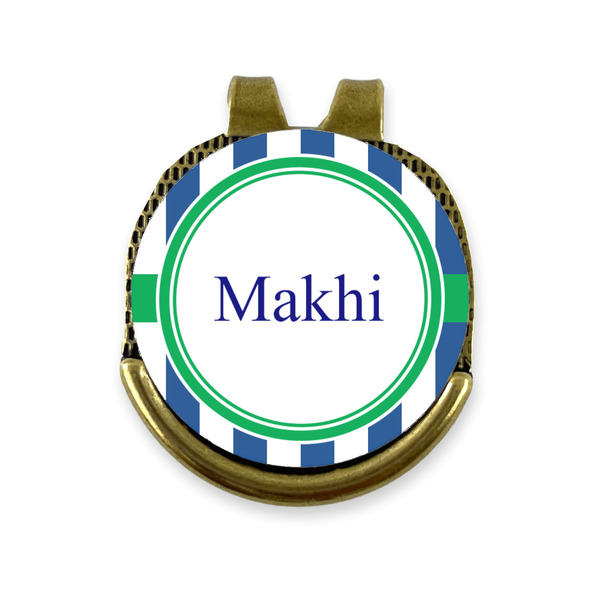 Custom Stripes Golf Ball Marker - Hat Clip - Gold