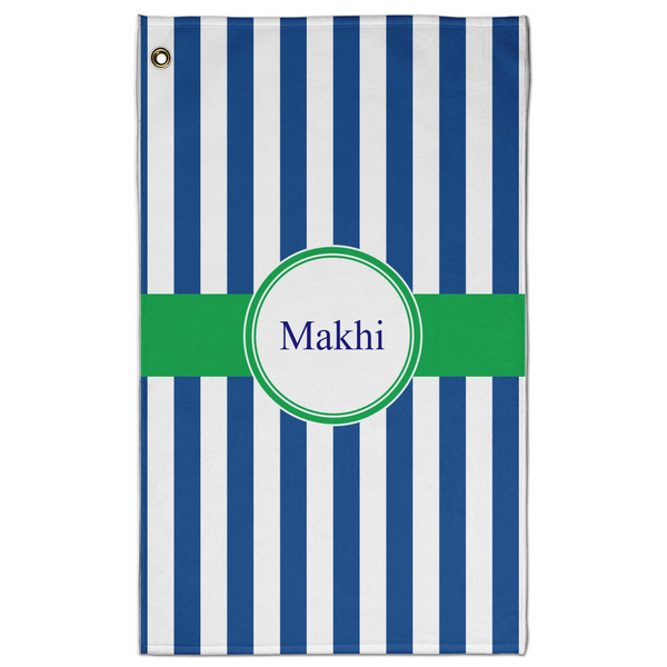 Custom Stripes Golf Towel - Poly-Cotton Blend - Large w/ Name or Text