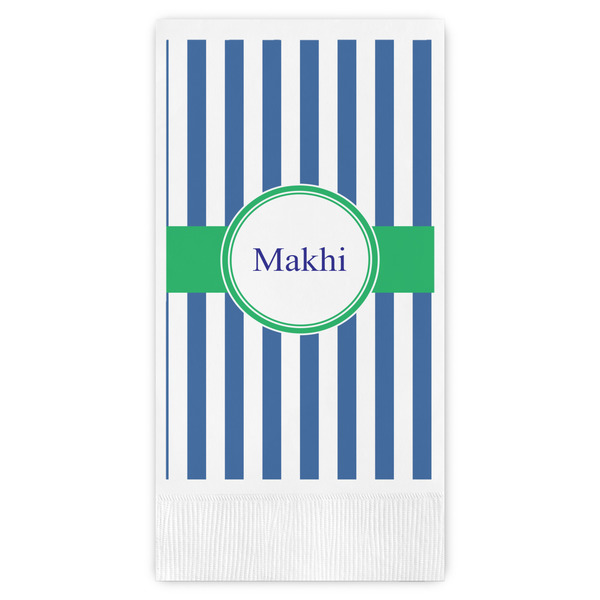 Custom Stripes Guest Napkins - Full Color - Embossed Edge (Personalized)