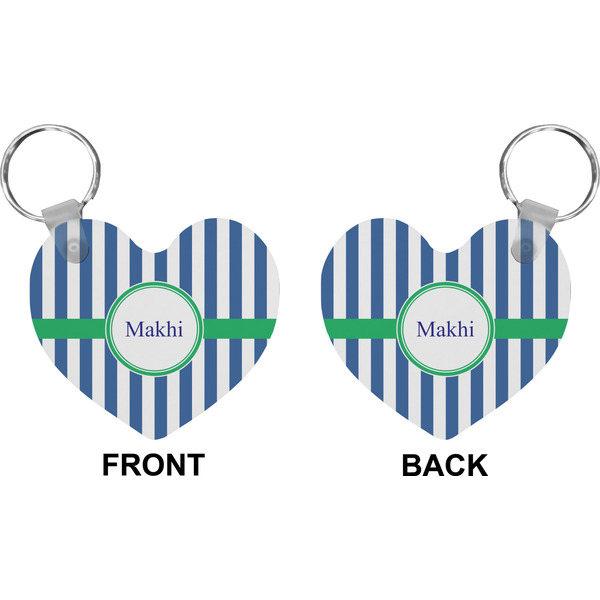 Stripes Heart Keychain (Front + Back)