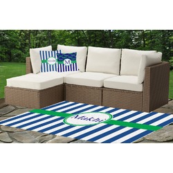 Stripes Indoor / Outdoor Rug - Custom Size w/ Name or Text