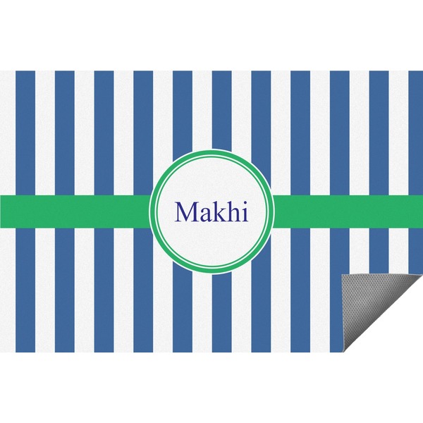 Custom Stripes Indoor / Outdoor Rug - 5'x8' w/ Name or Text