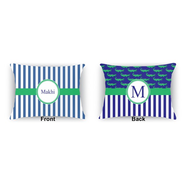 Stripes  Indoor Rectangular Burlap Pillow (Front and Back)