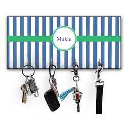 Stripes Key Hanger w/ 4 Hooks w/ Name or Text