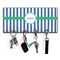 Stripes Key Hanger w/ 4 Hooks w/ Name or Text