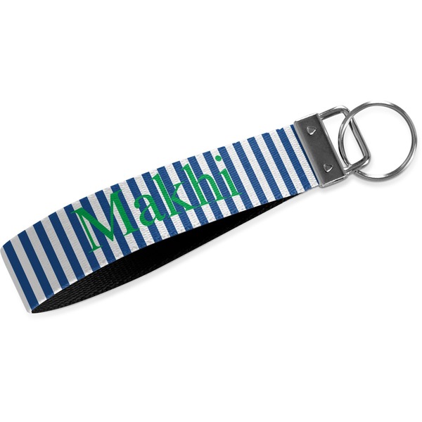 Custom Stripes Wristlet Webbing Keychain Fob (Personalized)