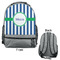 Stripes Large Backpack - Gray - Front & Back View