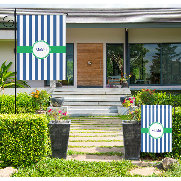 Custom Stripes Large Garden Flag - Double Sided (Personalized)