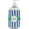 Stripes Plastic Soap / Lotion Dispenser (16 oz - Large - White) (Personalized)