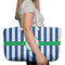 Stripes Large Rope Tote Bag - In Context View