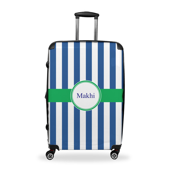 Custom Stripes Suitcase - 28" Large - Checked w/ Name or Text
