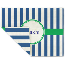 Stripes Double-Sided Linen Placemat - Single w/ Name or Text