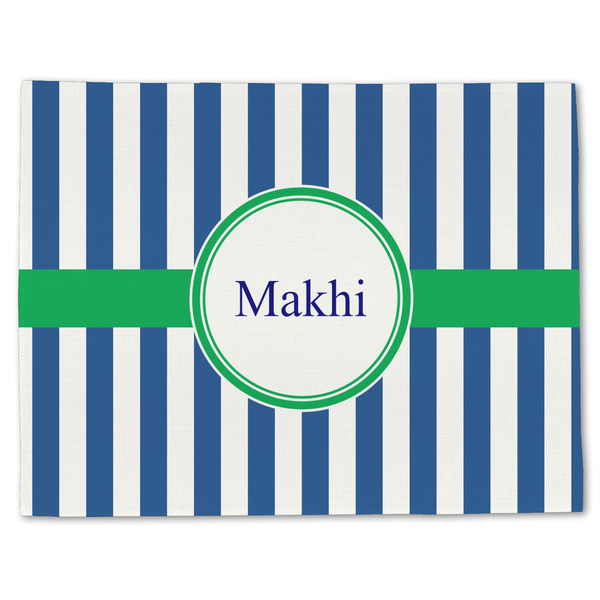 Custom Stripes Single-Sided Linen Placemat - Single w/ Name or Text