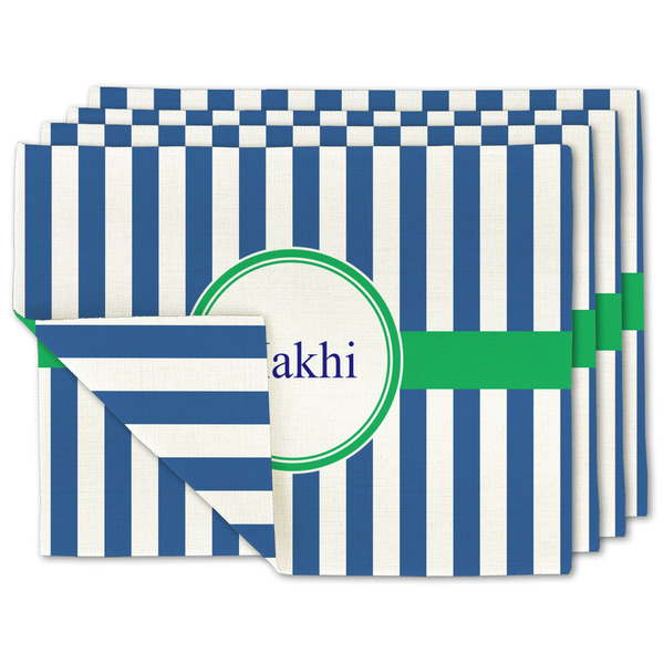 Custom Stripes Linen Placemat w/ Name or Text