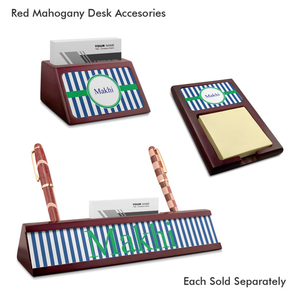 Stripes Mahogany Desk Accessories