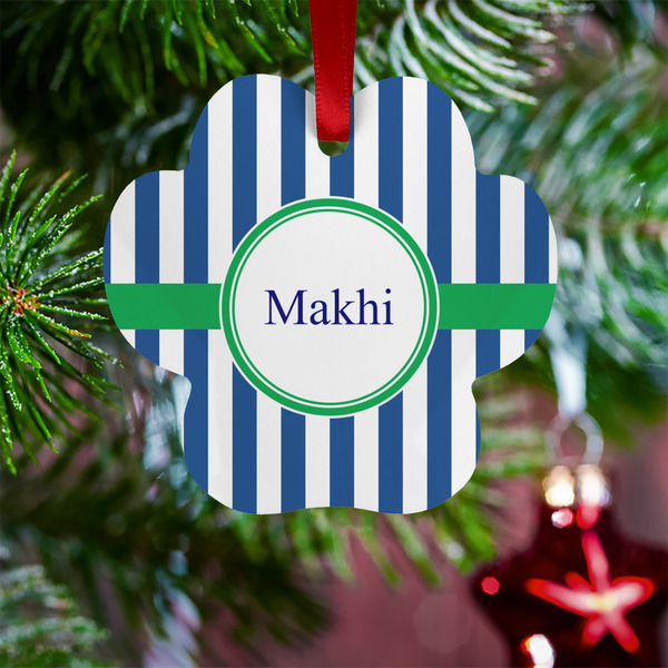 Stripes Metal Paw Ornament - Lifestyle