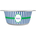 Stripes Stainless Steel Dog Bowl (Personalized)