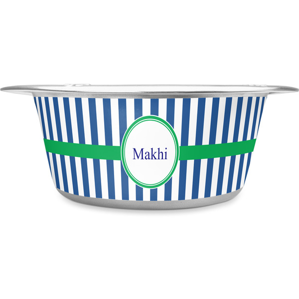 Custom Stripes Stainless Steel Dog Bowl - Small (Personalized)