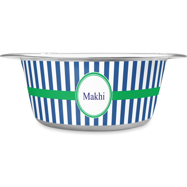 Custom Stripes Stainless Steel Dog Bowl - Medium (Personalized)