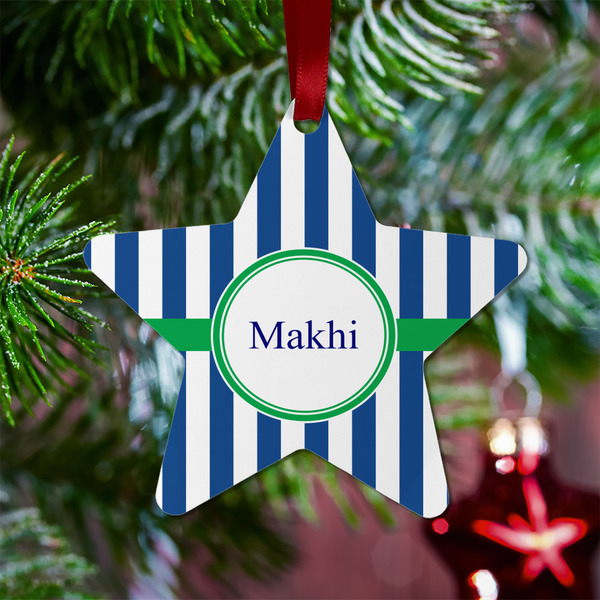 Stripes Metal Star Ornament - Lifestyle