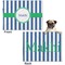Stripes Microfleece Dog Blanket - Regular - Front & Back