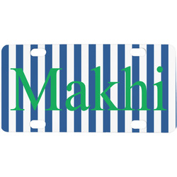 Stripes Mini / Bicycle License Plate (4 Holes) (Personalized)