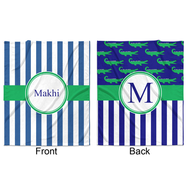 Stripes Minky Blanket - 50"x60" - Double Sided - Front & Back