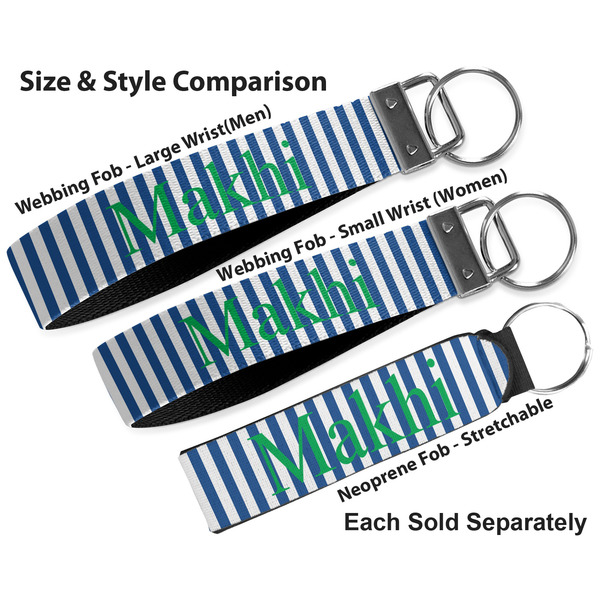 Stripes Multiple Key Ring comparison sizes