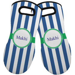 Stripes Neoprene Oven Mitts - Set of 2 w/ Name or Text