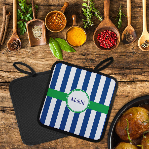 Stripes Neoprene Pot Holder - Set of 2  LIFESTYLE (Flatlay)