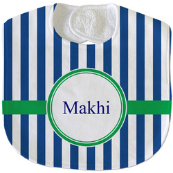 Stripes Velour Baby Bib w/ Name or Text