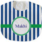 Stripes Velour Baby Bib w/ Name or Text