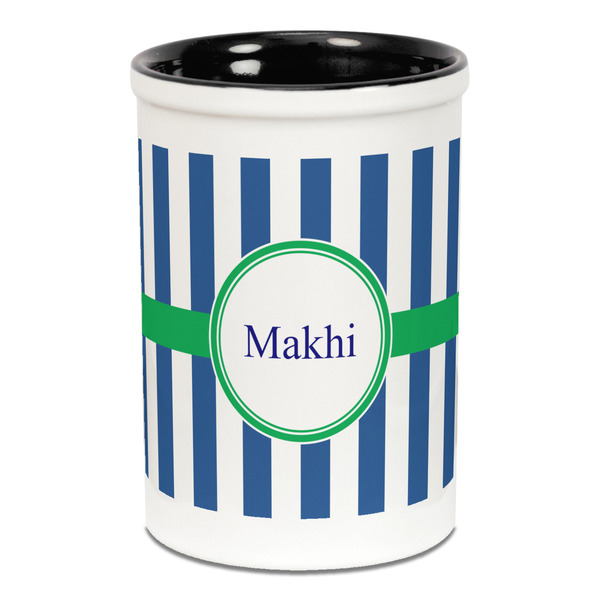 Stripes Pencil Holder - Black