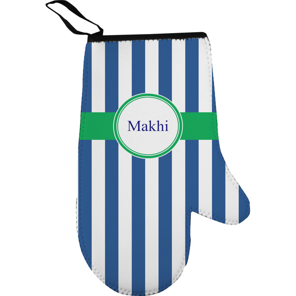 Custom Stripes Right Oven Mitt w/ Name or Text